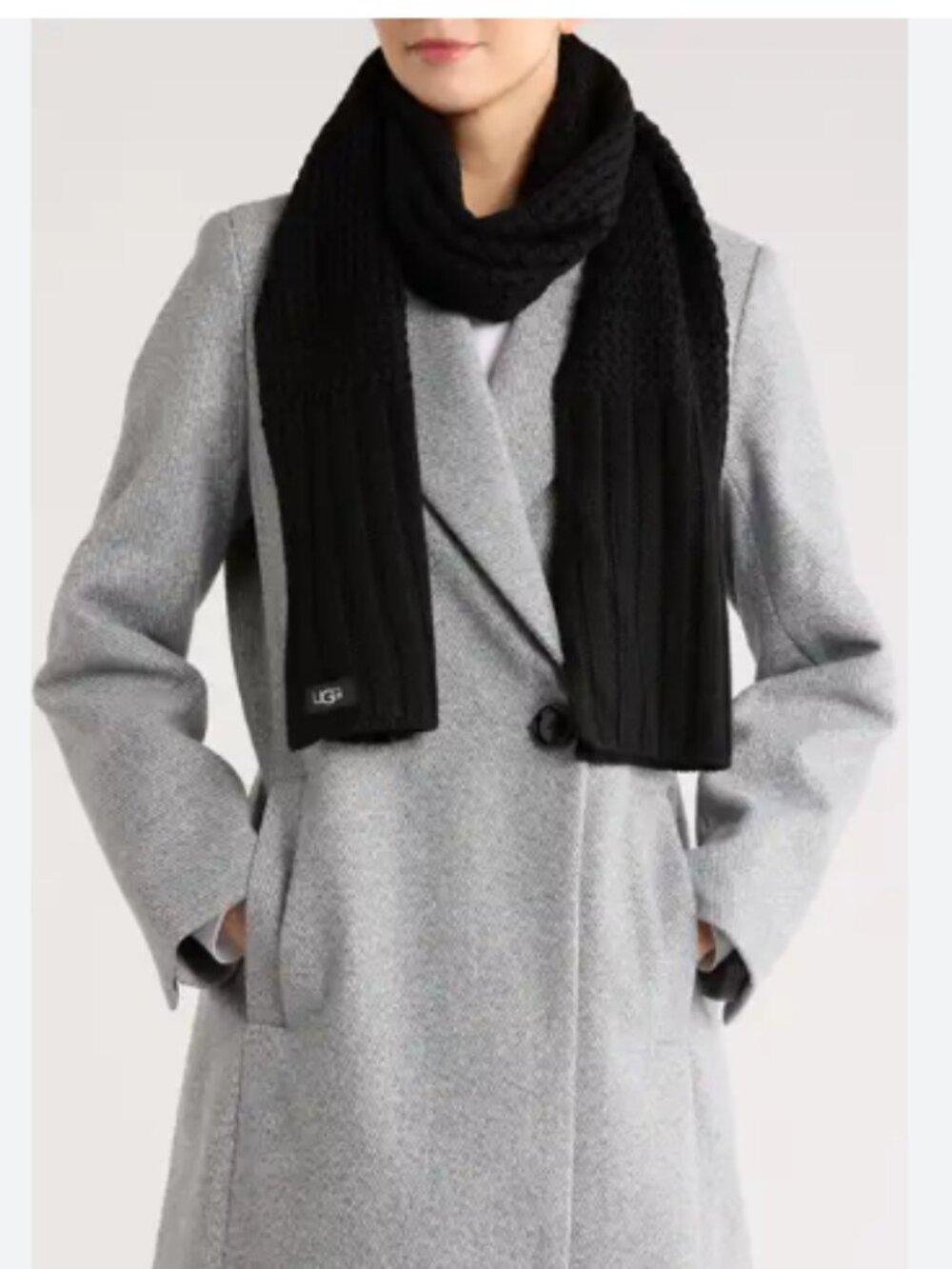 Cole Haan Chunky Knit Scarf Cole Haan-Caviar One size, NWT